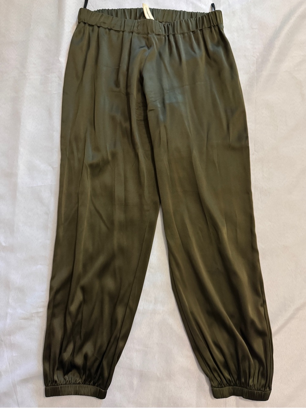 Maggie Ward Silk Olive Green Joggers Size Small